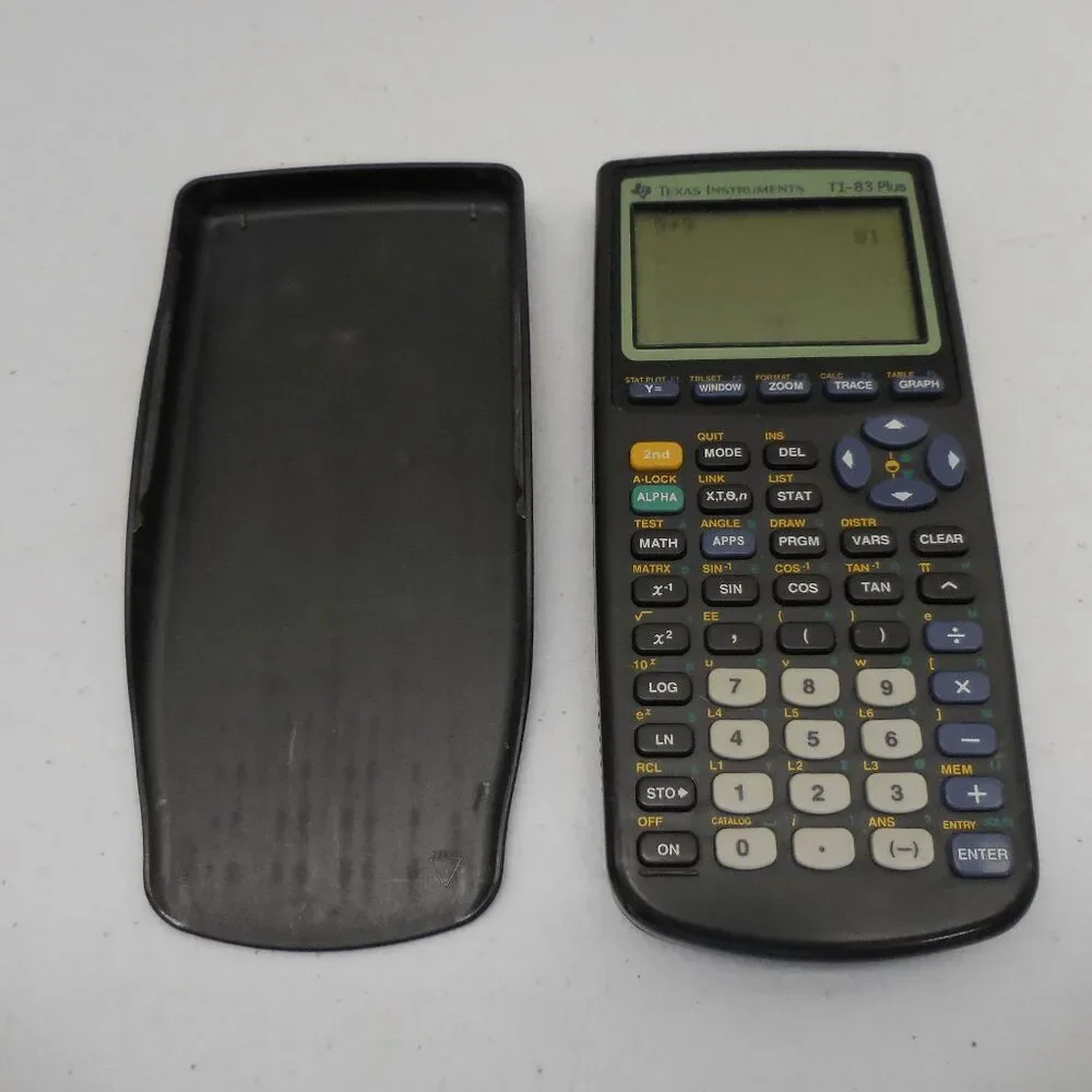 Texas Instruments TI-83 Plus Graphing Calculator With Cover Algebra Math - WORKS